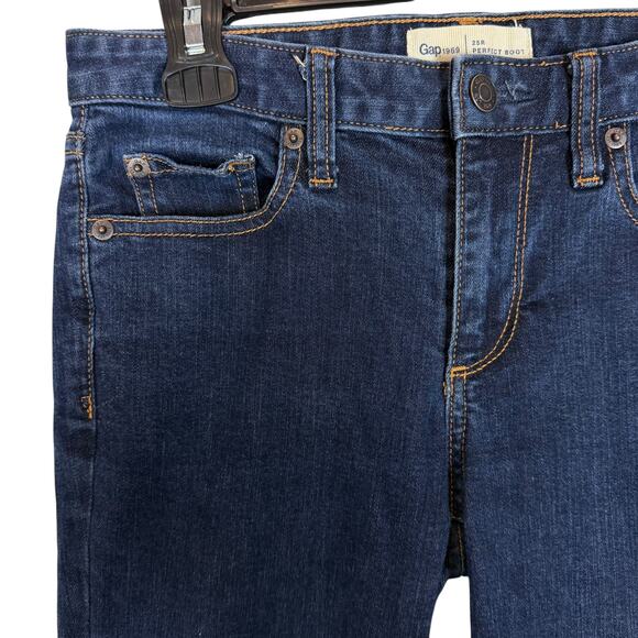 Gap 1969 Jeans Womens 25R Blue Denim Mid-Rise 5-Pockets Perfect Bootcut Leg - Picture 5 of 14
